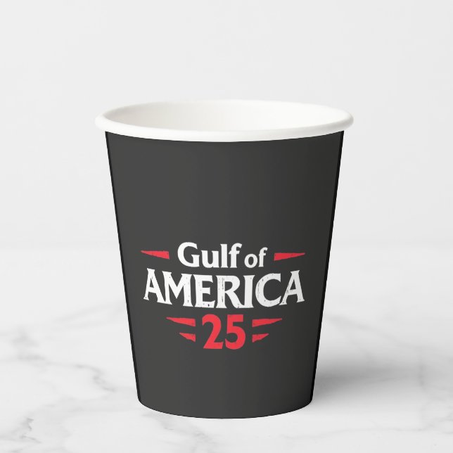 Gulf of America Patriotic American Trump USA Flag Paper Cups (Front)