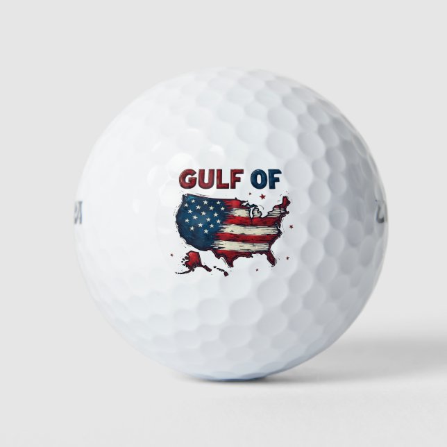 Gulf of America USA Map Trump USA Gulf of Mexico Golf Balls (Front)