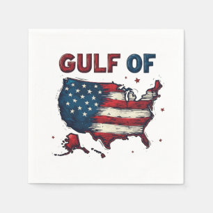 Gulf of America USA Map Trump USA Gulf of Mexico Napkin