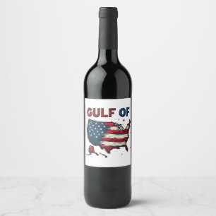 Gulf of America USA Map Trump USA Gulf of Mexico Wine Label