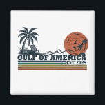 Gulf of America vintage patriotic design Magnet<br><div class="desc">The Gulf of America is a large, semi-enclosed sea located on the southeastern coast of North America, bordered by the United States (to the north), Mexico (to the west and south), and Cuba (to the southeast). It is a marginal sea of the Atlantic Ocean, covering approximately 1.5 million square kilometres....</div>