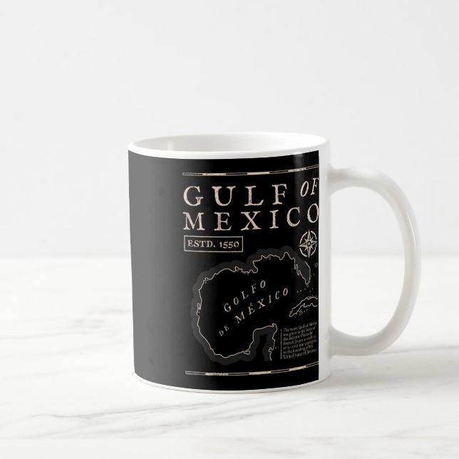 Gulf Of Mexico 1672 Historic Map  Coffee Mug (Right)