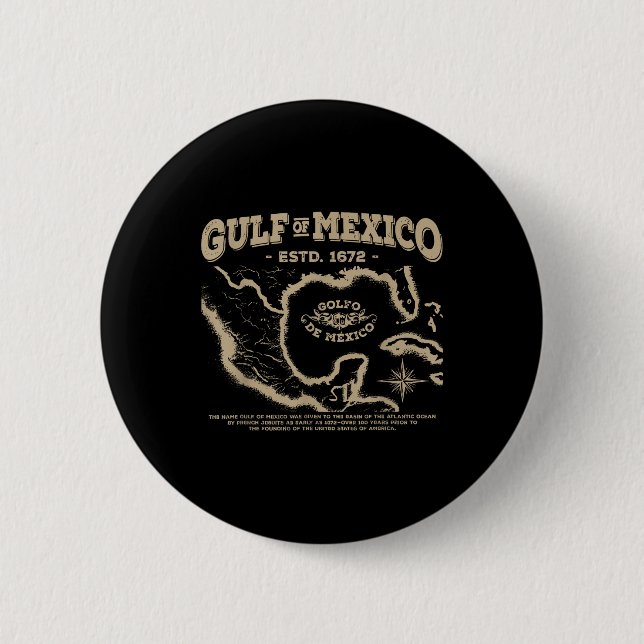 Gulf Of Mexico 1672 Map  6 Cm Round Badge (Front)