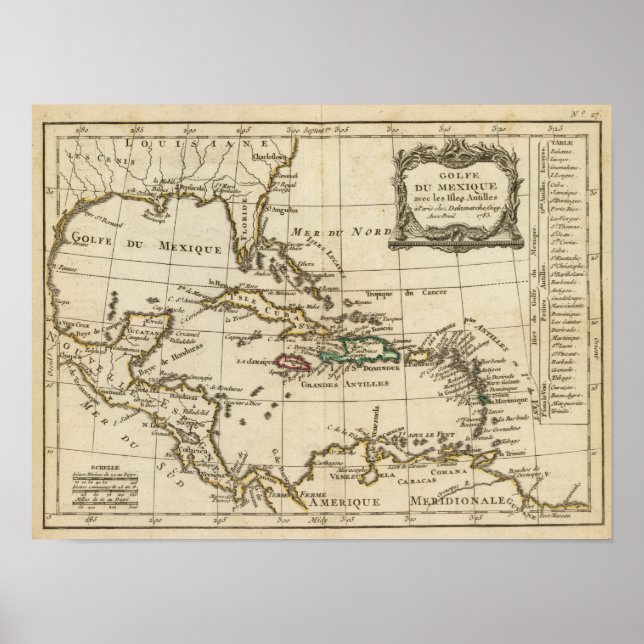 Gulf of Mexico, Caribbean Isles Poster (Front)