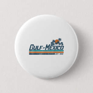Gulf Of Mexico Est 1550 Retro Vintage Beach 6 Cm Round Badge