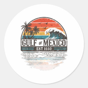 Gulf Of Mexico Forever Retro Vintage Beach Classic Round Sticker