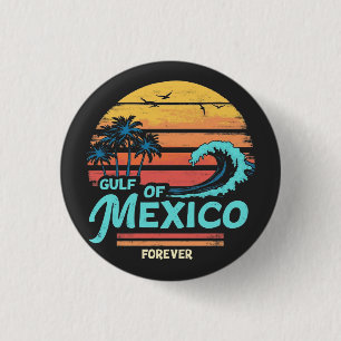 Gulf of Mexico Forever Vintage Beach Mexican  3 Cm Round Badge