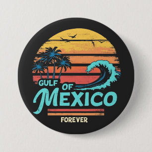 Gulf of Mexico Forever Vintage Beach Mexican  7.5 Cm Round Badge