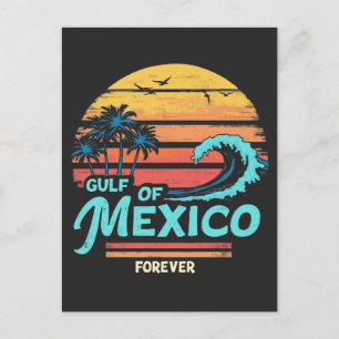 Gulf of Mexico Forever Vintage Beach Mexican Announcement Postcard