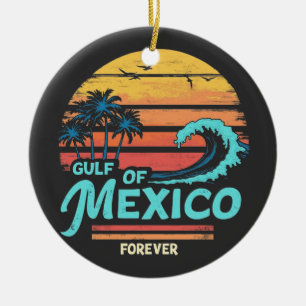 Gulf of Mexico Forever Vintage Beach Mexican Ceramic Tree Decoration