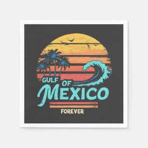 Gulf of Mexico Forever Vintage Beach Mexican  Napkin