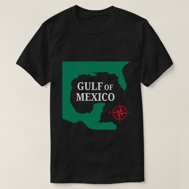Gulf Of Mexico Map T-Shirt (Design Front)