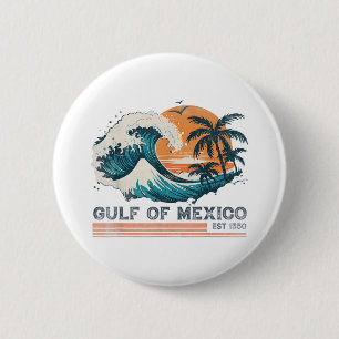 Gulf Of Mexico Retro Vintage  6 Cm Round Badge