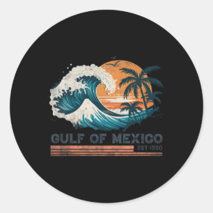 Gulf Of Mexico Retro Vintage T-shirt2.png  Classic Round Sticker
