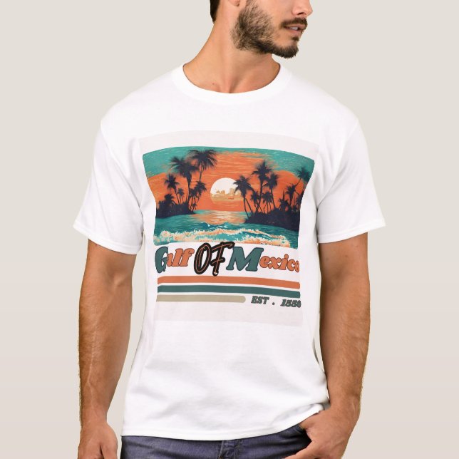 Gulf of Mexico Since 1550 Retro Beach Tee (Front)