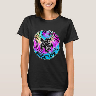 Gulf Of Mexico Since 1672 Tie Dye Sea Turtle Mexic T-Shirt