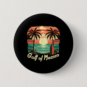 Gulf Of Mexico Since 1672 Vintage Beach Summer Vac 6 Cm Round Badge