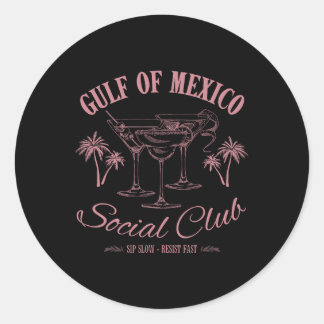 Gulf Of Mexico Social Club - Vintage Style Cocktai Classic Round Sticker