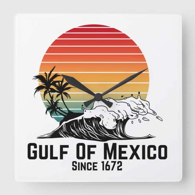 Gulf Of Mexico Square Wall Clock (Front)