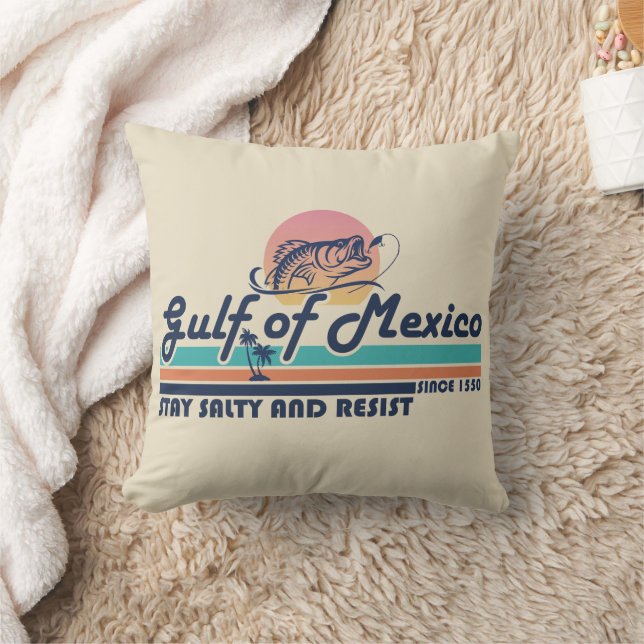 Gulf of Mexico stay salty and resist fishing Cushion (Blanket)