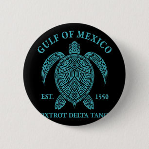 Gulf Of Mexico Turtle Foxtrot Delta Tango Est 1550 6 Cm Round Badge