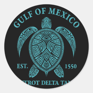 Gulf Of Mexico Turtle Foxtrot Delta Tango Est 1550 Classic Round Sticker