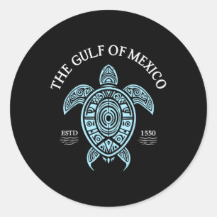 Gulf Of Mexico Turtle Graphic Novelty Style Classic Round Sticker