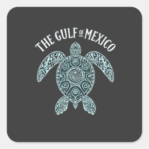 Gulf of Mexico Turtle Sea Latino Square Sticker
