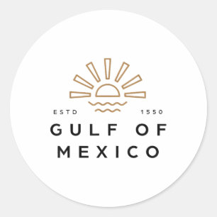 Gulf Of Mexico Usa America Funny Usa Flag Classic Round Sticker