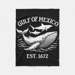 Gulf Of Mexico Whale And Shark Gulf Of Mexico 1672 Fleece Blanket
