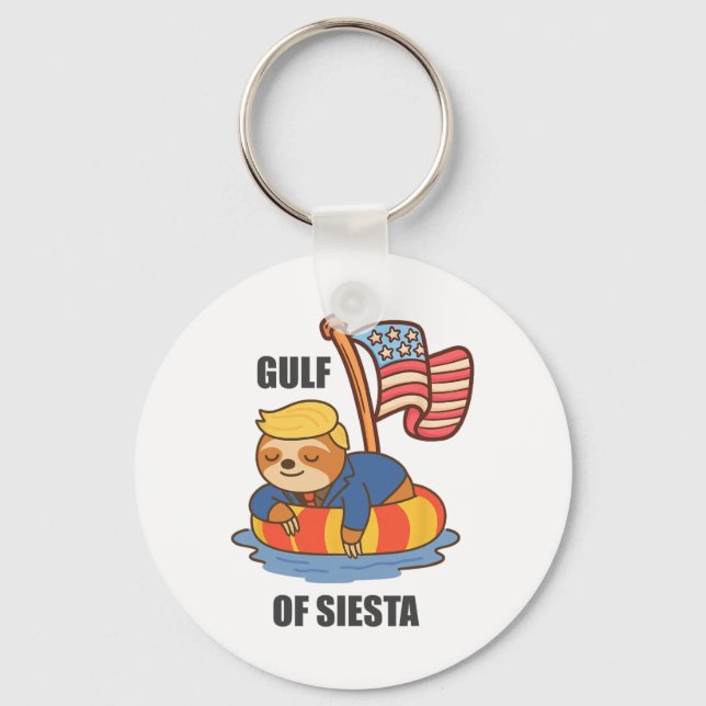 Gulf Of Siesta Funny Trump Sloth  Key Ring (Front)