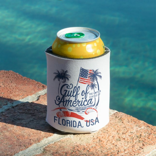 Gulf of the USA America 2025 Florida American Flag Can Cooler (In Situ Pool)