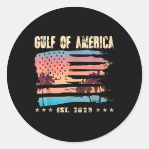 Gulf Of United States Of America Est 2025 Beach Re Classic Round Sticker
