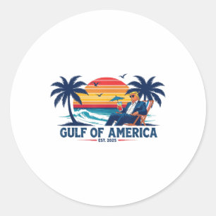 Gulf Of United States Of America Est 2025 Funny Tr Classic Round Sticker