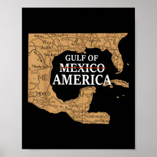 Gulf Of United States Of America Est 2025 Map Retr Poster
