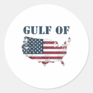 Gulf Of United States Of America Usa Funny Classic Round Sticker