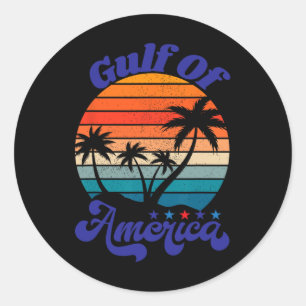 Gulf Of United States Of America Vintage Sunset 1  Classic Round Sticker