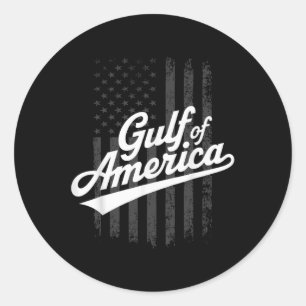 Gulf Of United States Of America Vintage Usa Flag Classic Round Sticker