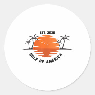 Gulf Of Us America 2025 American Flag Mexico Retro Classic Round Sticker