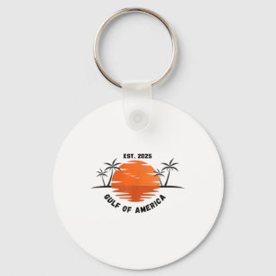 Gulf Of Us America 2025 American Flag Mexico Retro Key Ring