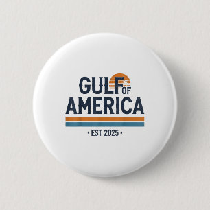 Gulf Of Us America 2025 Vintage American Flag Mexi 6 Cm Round Badge