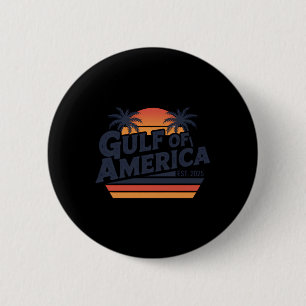 Gulf Of Us America 2025 Vintage Retro American Fla 6 Cm Round Badge
