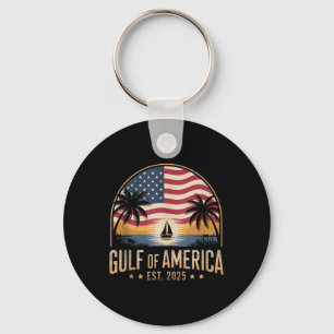 Gulf Of Us America 2025 Vintage Retro American Fla Key Ring