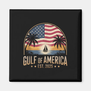 Gulf Of Us America 2025 Vintage Retro American Fla Magnet