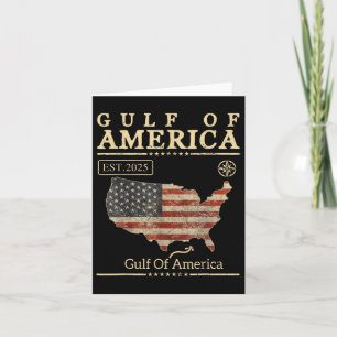 Gulf Of Us America Est 2025 American Flag Map Gulf Card
