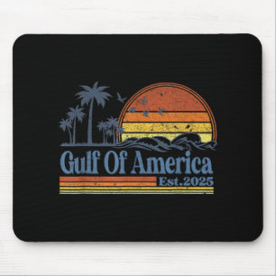 Gulf Of Us America Est 2025 Retro Vintage Beach 1 Mouse Pad