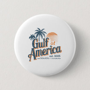 Gulf Of Us America Est 2025 Retro Vintage Beach 6 Cm Round Badge