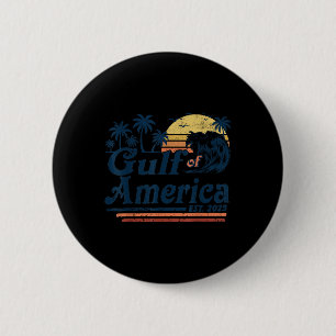 Gulf Of Us America Est 2025 Retro Vintage Beach  6 Cm Round Badge