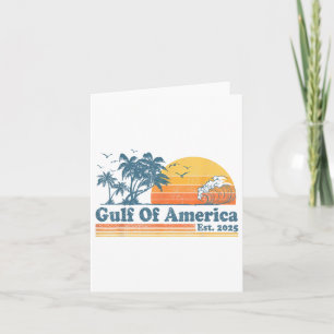 Gulf Of Us America Est 2025 Retro Vintage Beach Me Card
