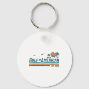 Gulf Of Us America Est 2025 Retro Vintage Beach Me Key Ring